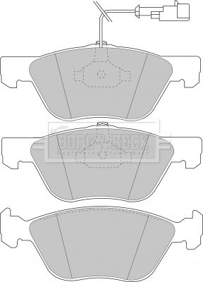 BORG & BECK Комплект тормозных колодок, дисковый тормоз BBP1396